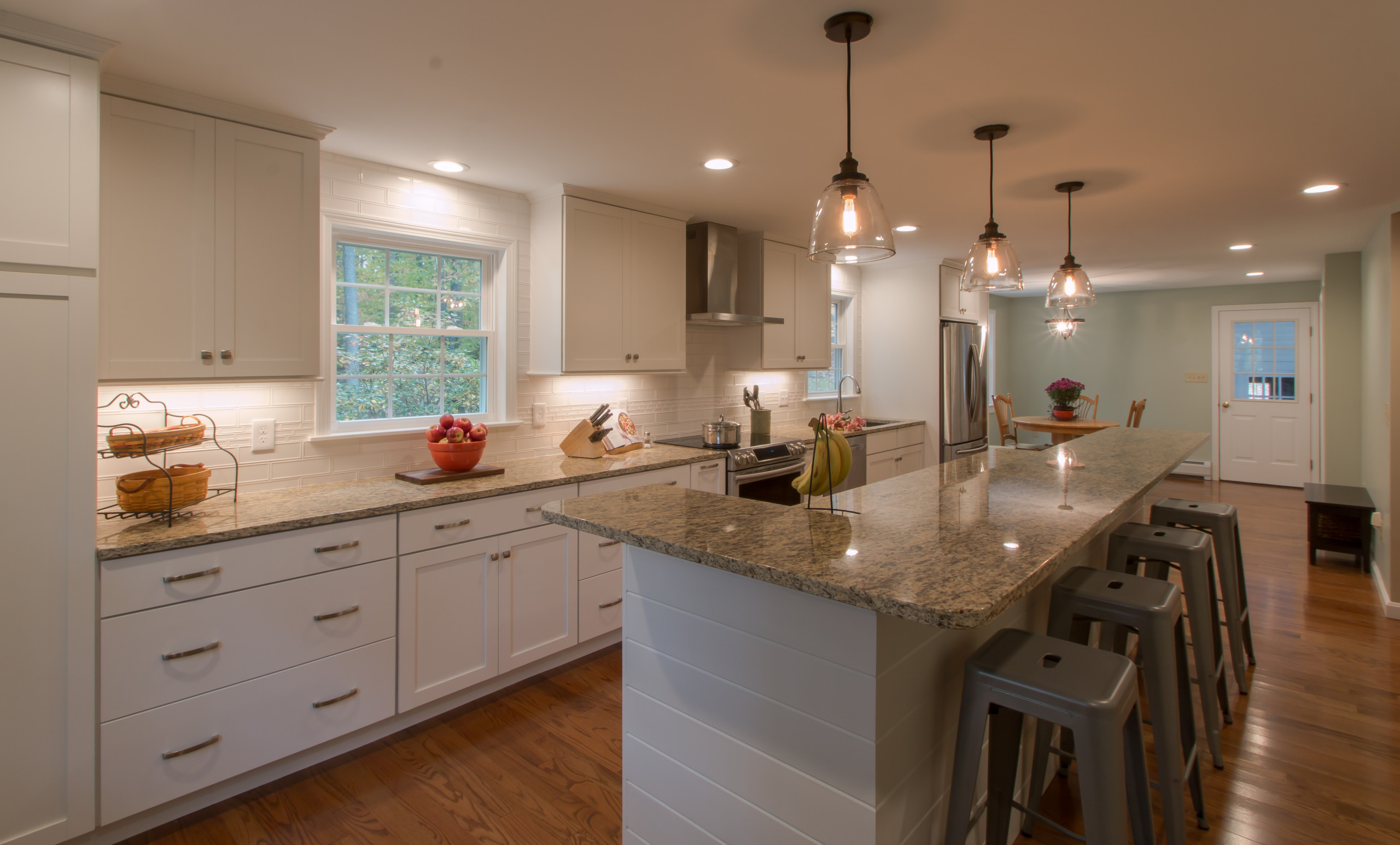 An island renovation, a white kitchen with a dash of shiplap!