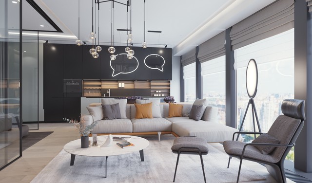Modern apartment 60 m2 modern-living-room