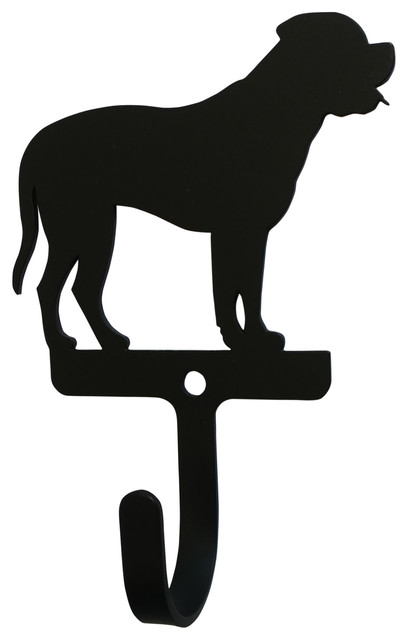 Wrought Iron Mastiff Dog Decorative Wall Hook Small Contemporary