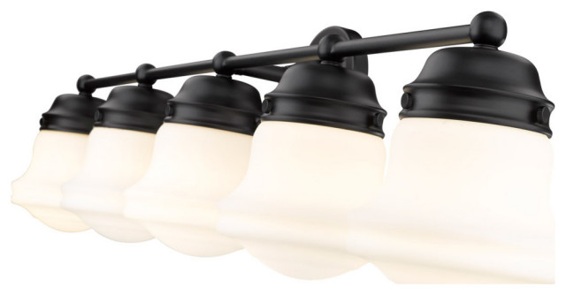 Vaughn 5-Light Bathroom Vanity Light In Matte Black, 40.750 ...