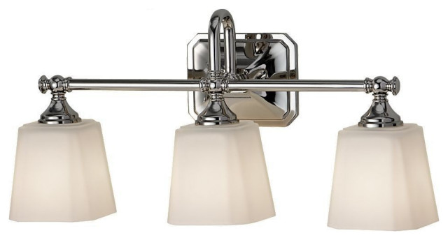 Feiss Concord Polished Nickel Three-Light 21'' Wide Vanity Light with White Opal