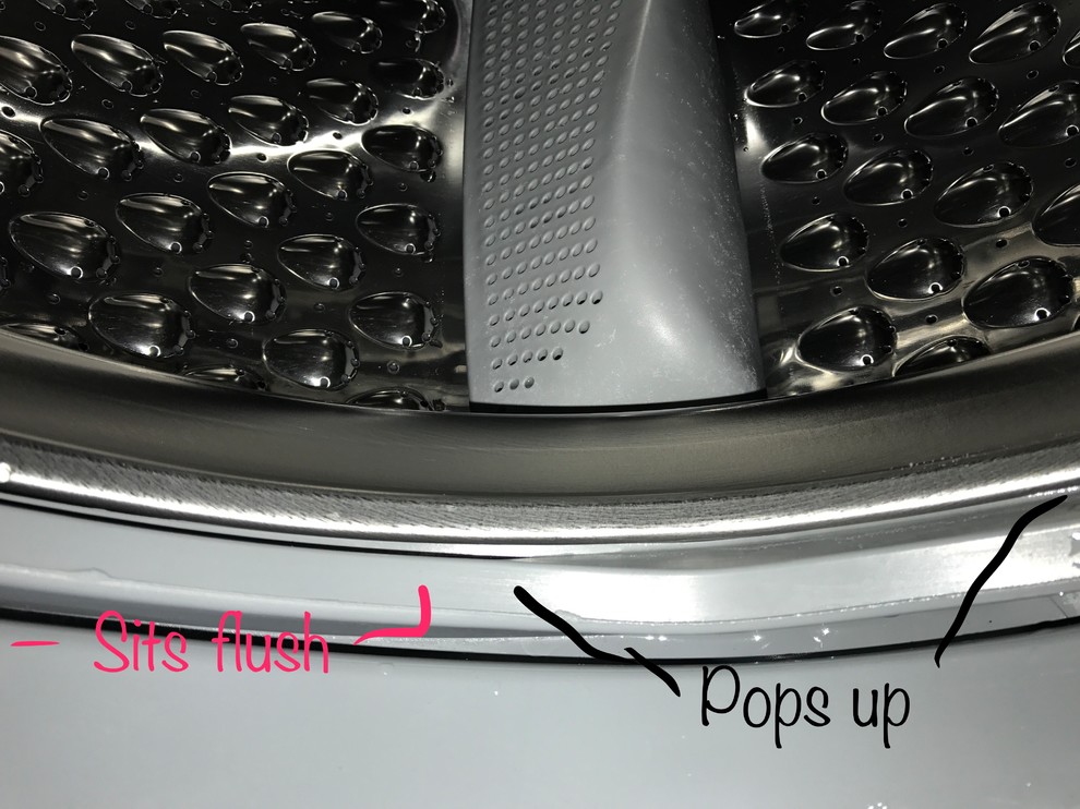 Rubber shavings and loud ticking on high spin for washer