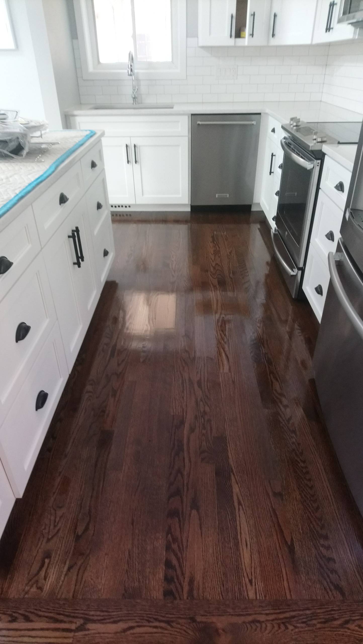 New and old 2 and 1 /4 red oak select and better, custom stained