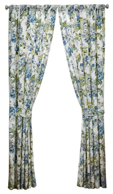 Waverly Floral Engagement Window Drapery Pair  Traditional  Curtains  by Blissliving