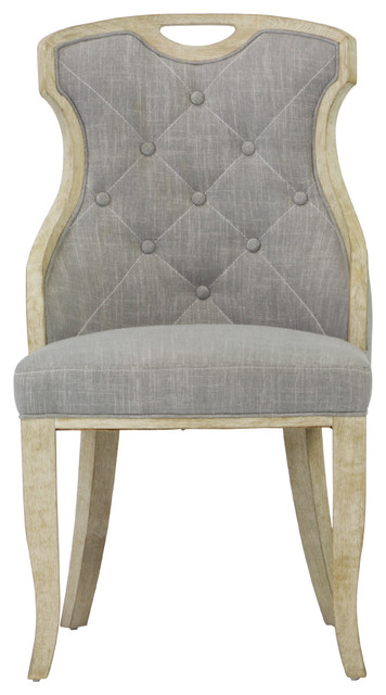 Sofia Gray Linen Back Dining Chair With Handle Set Of 2 Sofia Gray Linen Back Dining Chair With Handle Set Of 2