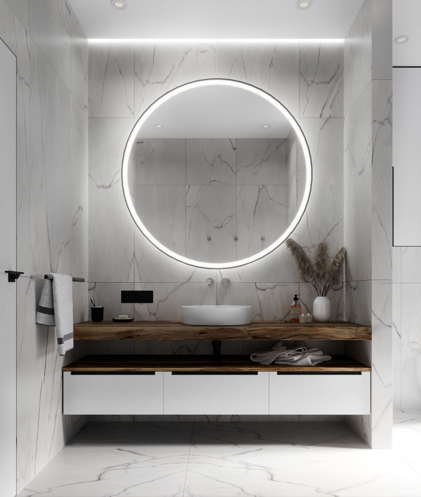 Дизайн проект двухэтажного частного дома в серых тонах