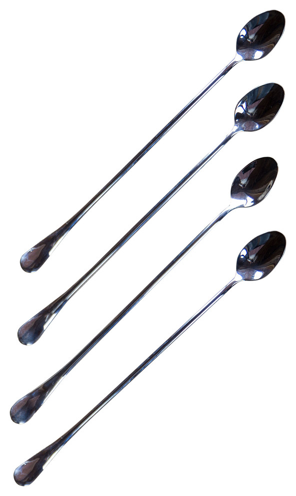 Skinny Spoons, Long Stainless Steel Spoons, 4-Pack
