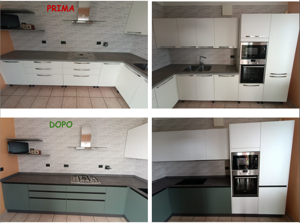 Restyling Cucina Ante PET Verde Muschio e Zucchero