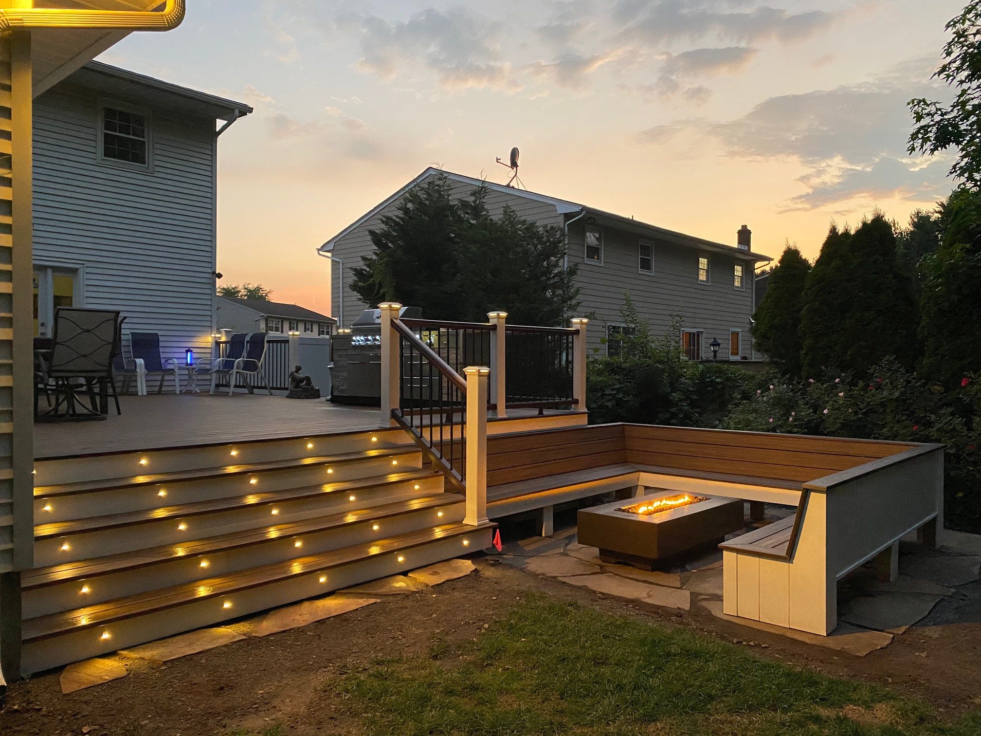 Wide angle fire pit Area