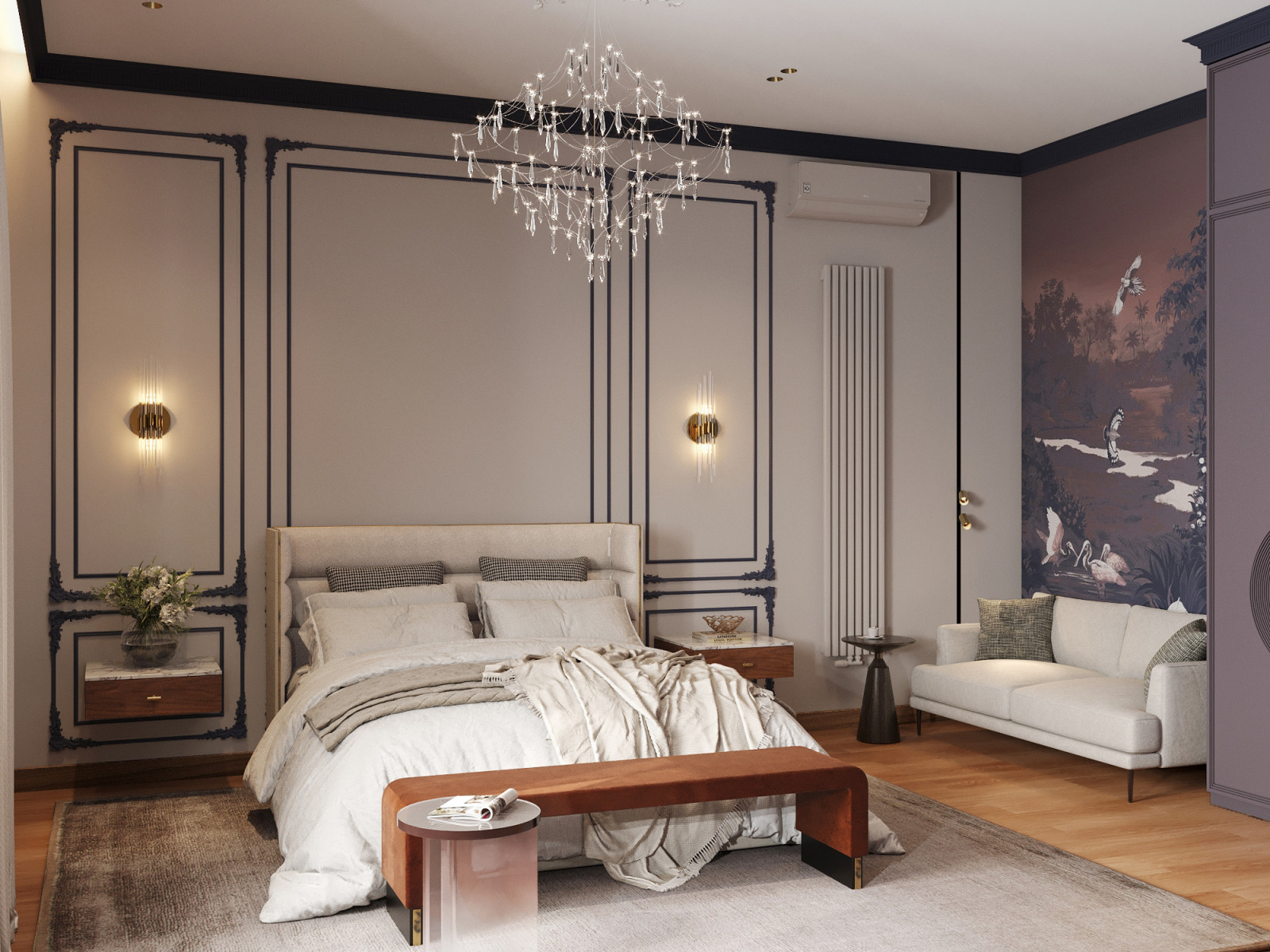 Спальня в загородном доме. Звенигород