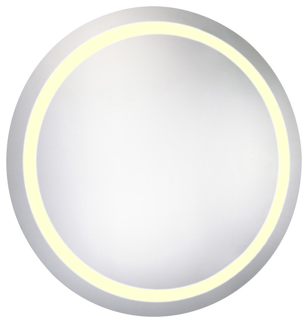 LED Hardwired Mirror Round D42" Dimmable 3000K Modern Bathroom