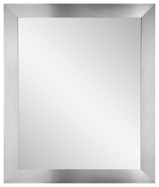 Nickel Silver Vanity Mirror 32 X 38 Transitional Bathroom Mirrors By Clickhere2shop