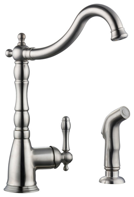 Oakmont Single-Handle Kitchen Faucet With Side Sprayer, Satin Nickel