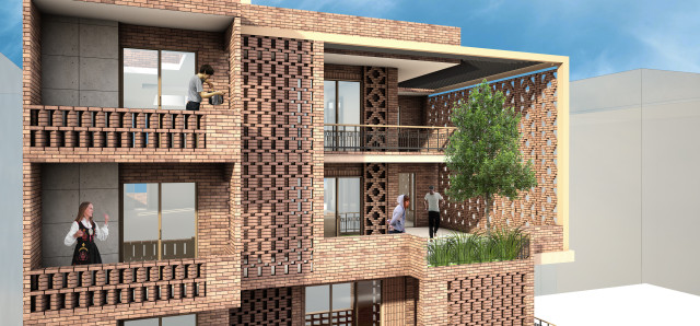 BRICK FACADE RESIDENCE DELHI INDIA Moderne Fa ade Delhi Par brick-facade-residence-delhi-india-moderne-fa-ade-delhi-par