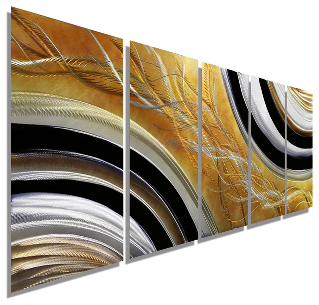 "Honeybee" Abstract Handmade Modern Metal Wall Painting