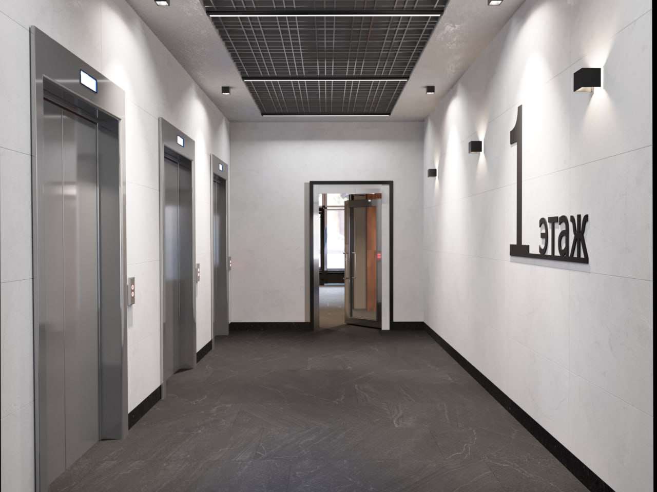 3d Визуализация мест общественного пользования в ЖК Прагма-Сити