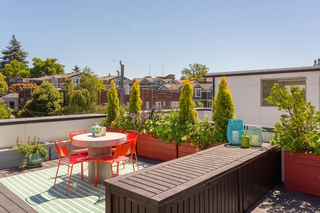 Contemporary Deck trendy-terrasse