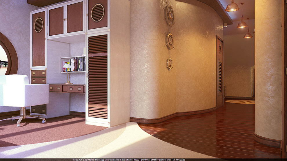 Интерьер мансардного этажа