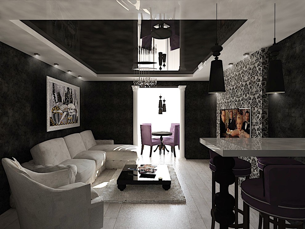 Кухня-гостиная в стиле ар-деко