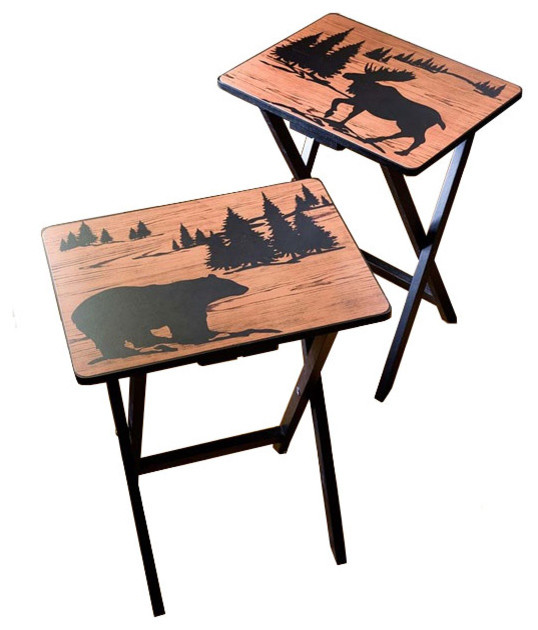 Wilderness TV Trays, Set of 4 Rustic Tv Trays by J. Thomas Products