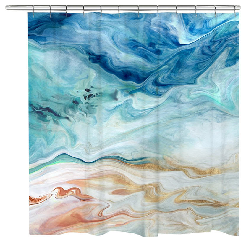 Melting Waters Shower Curtain Contemporary Shower Curtains by