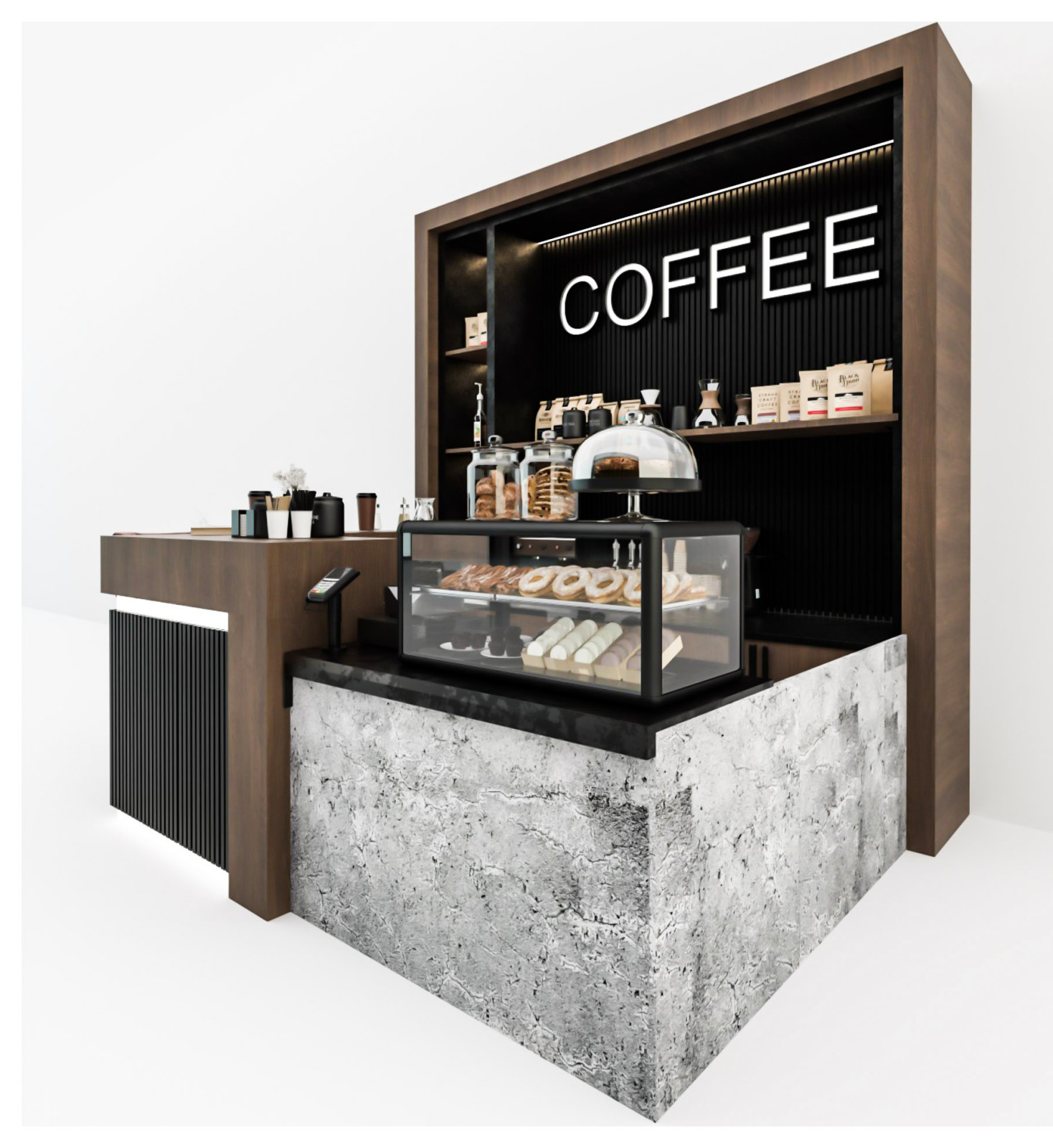 Дизайн торгового островка кофе