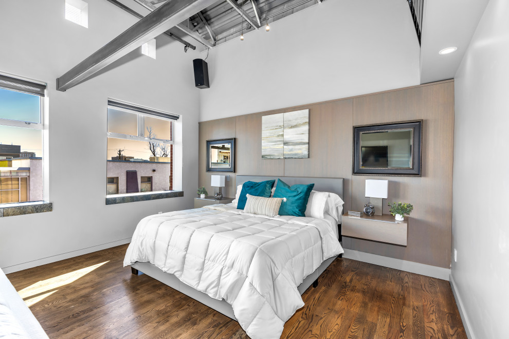 Photo of an industrial bedroom in Denver.