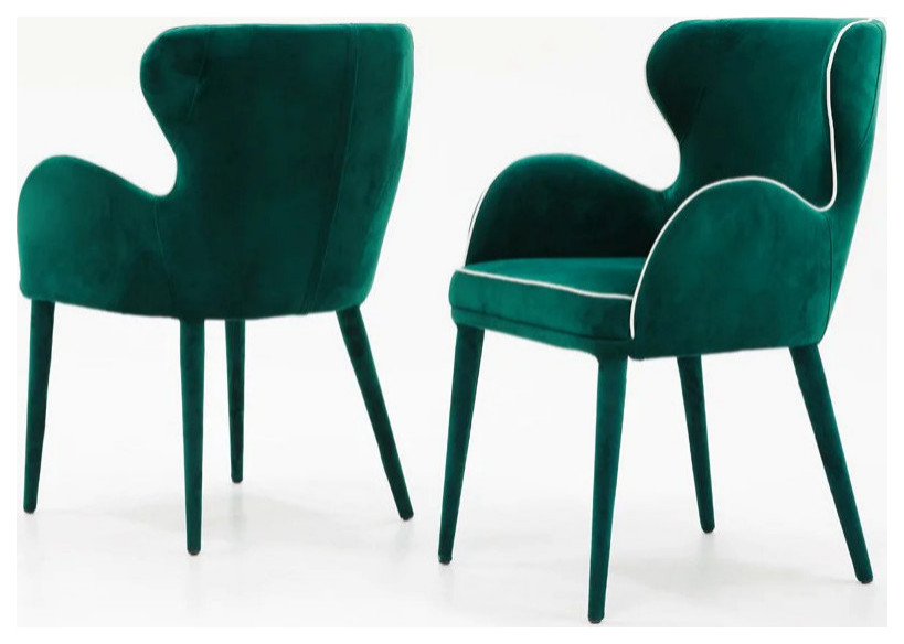 Alayna Modern Green Fabric Dining Chair Midcentury Dining Chairs
