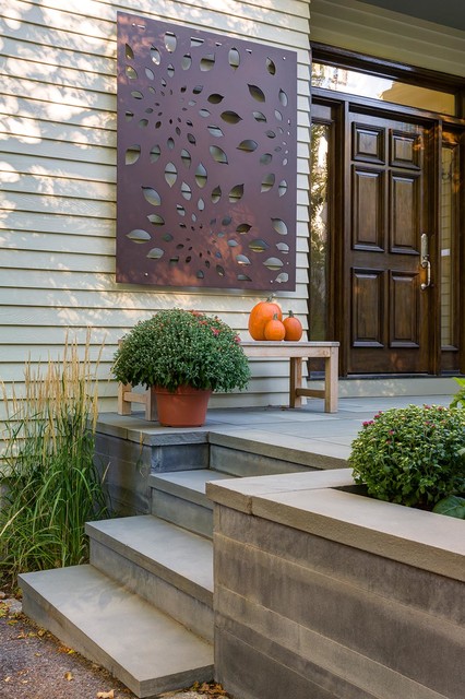 Brookline Modern Front Yard traditional-exterior