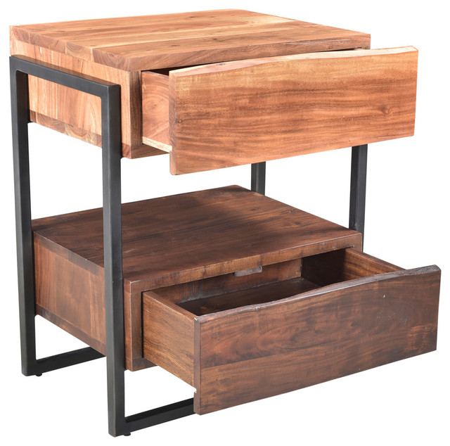 Colorado Live Edge Nightstand Industrial Nightstands And Bedside Tables By Taran Design Houzz