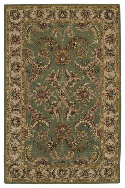 India House Rug, Green, 5'x8'