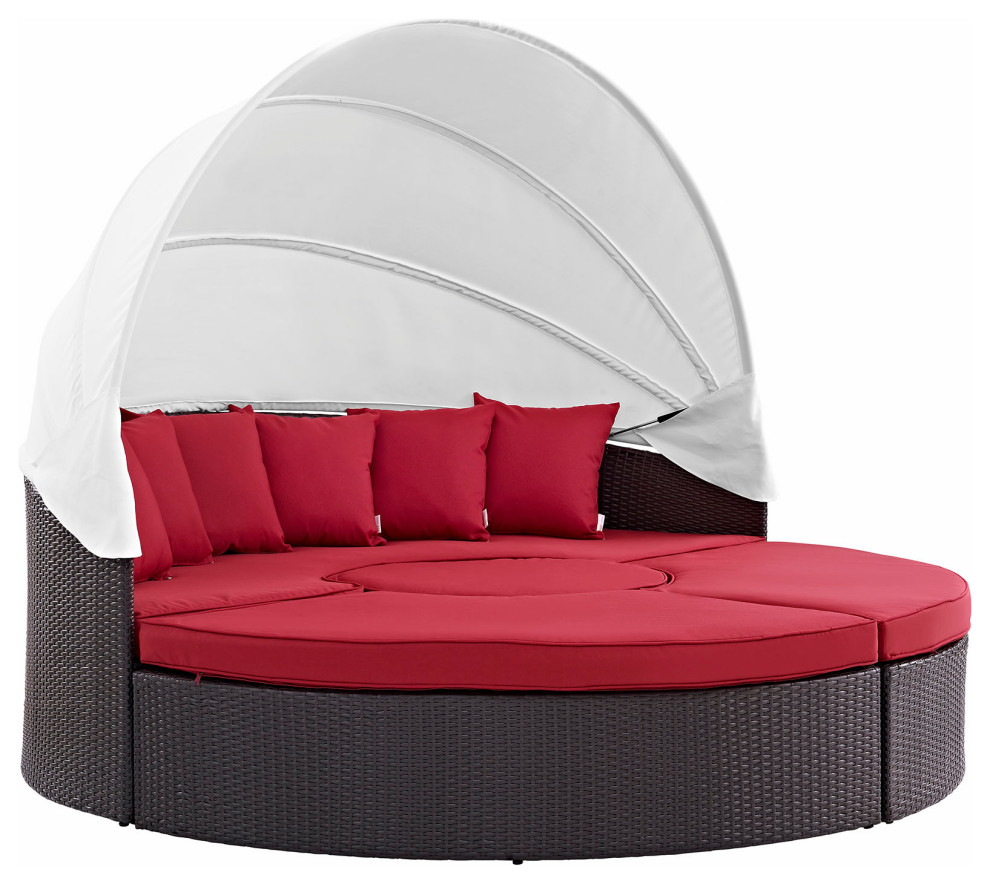 Quest Canopy Outdoor Patio Daybed by Modway Tropical Outdoor Lounge