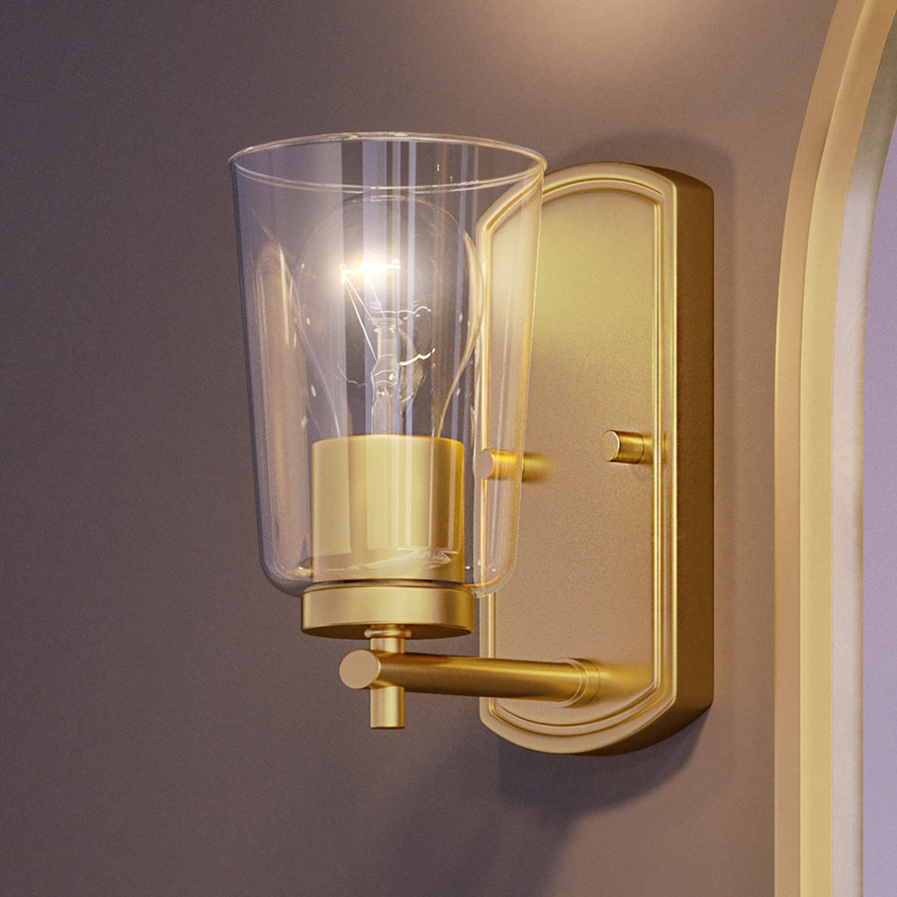 Luxury Traditional Wall Sconce, Satin Gold - Transitional - Bathroom ...