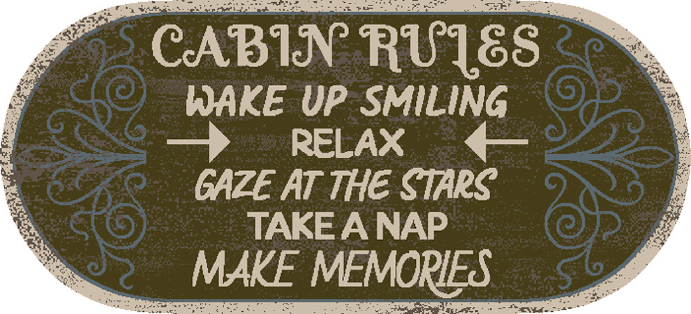 Cozy Cabin Cabin Rules 20"x44" Accent Rug