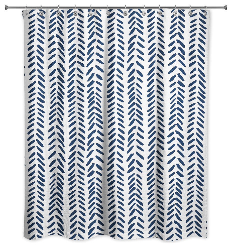 Modern Herringbone Shower Curtain Contemporary Shower Curtains by