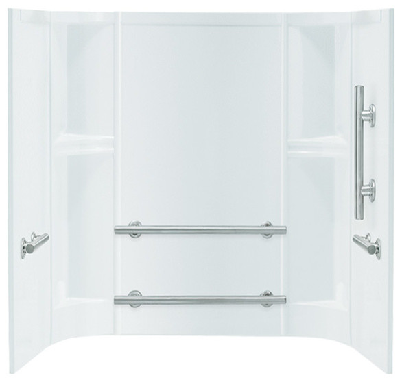 Sterling Accord Vikrell Bathtub Wall Surround, White Shower Stalls