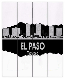 City IV El Paso Texas Wood Plank Wall Art - Contemporary 