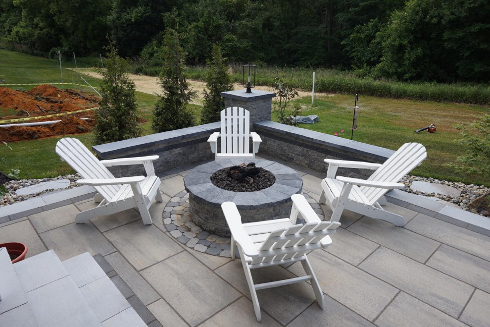 Freehold, NJ: Multi-level Paver Patio with Outdoor Living, Kitchen & Firepit
