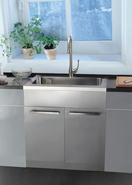 stainless steel sink base cabinets - kitchen - san francisco -dawn