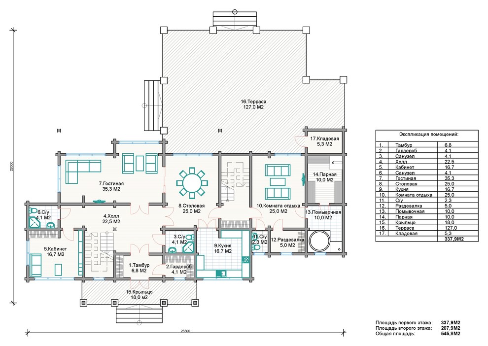 "Обервилье" элитный  дом из клееного бруса от компании "ГРАНДСТРОЙ"