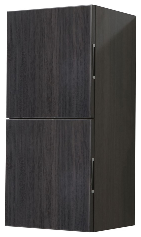 Bliss 12"W x 24"H Linen Side Cabinet, 2 Doors, Nature Wood Finish, Gray Oak
