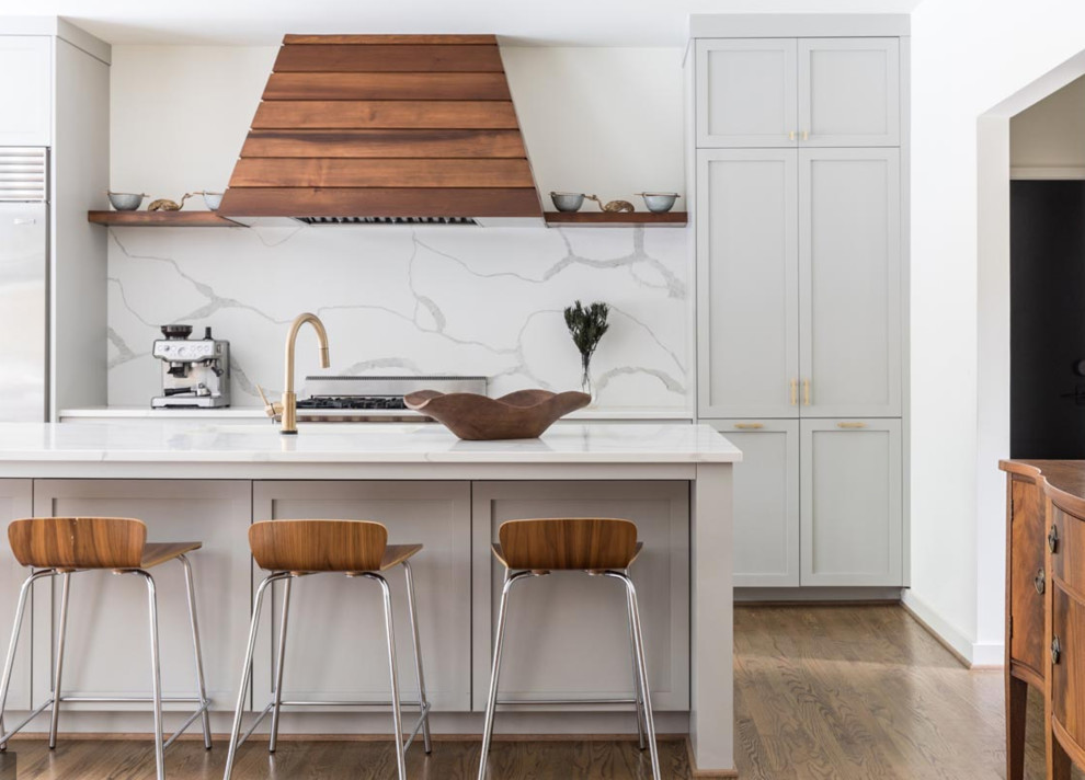 Example of a transitional kitchen design in Charlotte