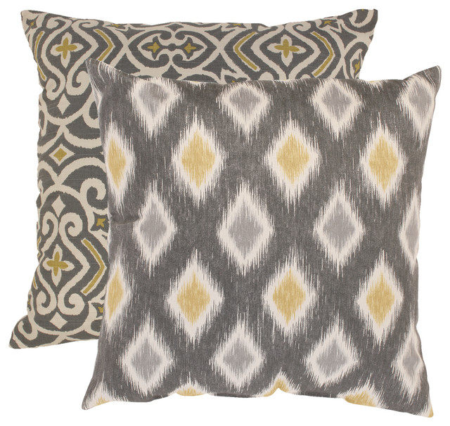 Pillow Perfect Damask and Rodrigo Floor Pillows, 2-Piece Set