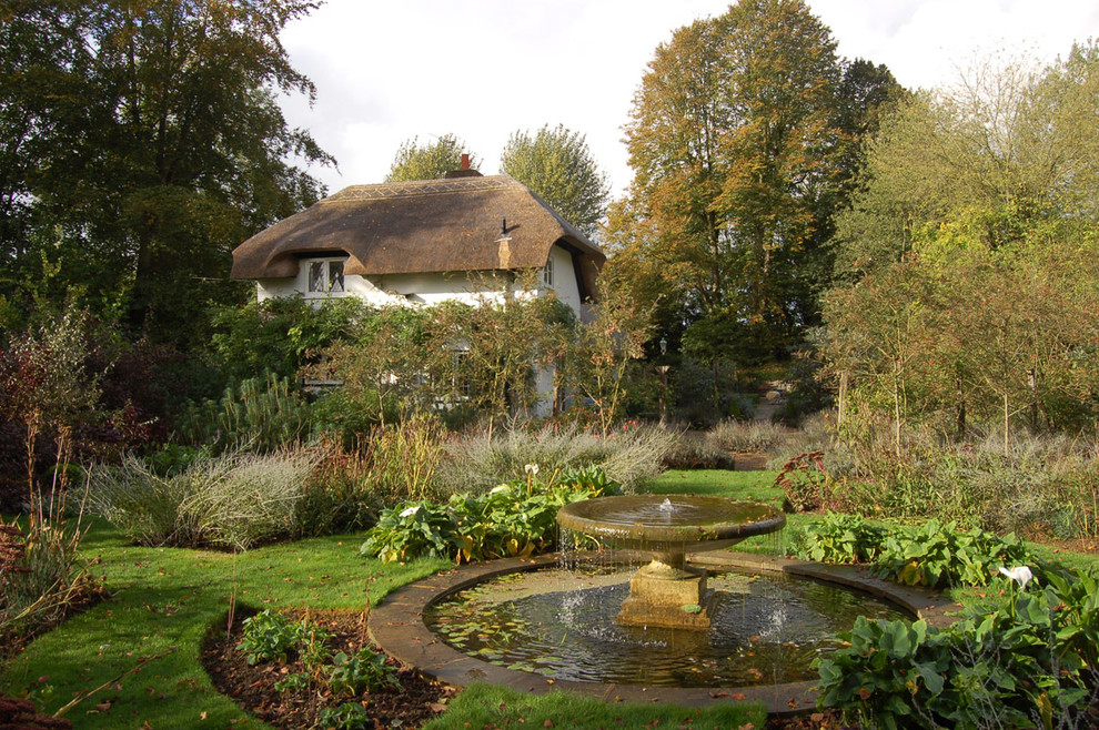 Small traditional garden in Cambridgeshire.