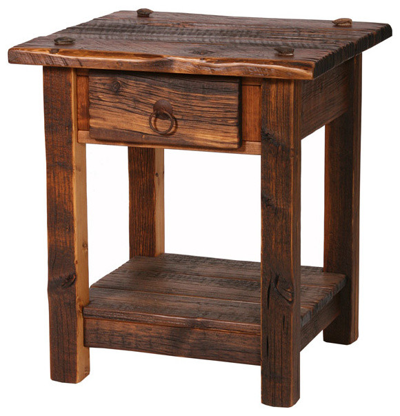 Rustic Heritage 1 Drawer Nightstand Rustic Nightstands And Bedside Tables By Blue Ridge Log Works