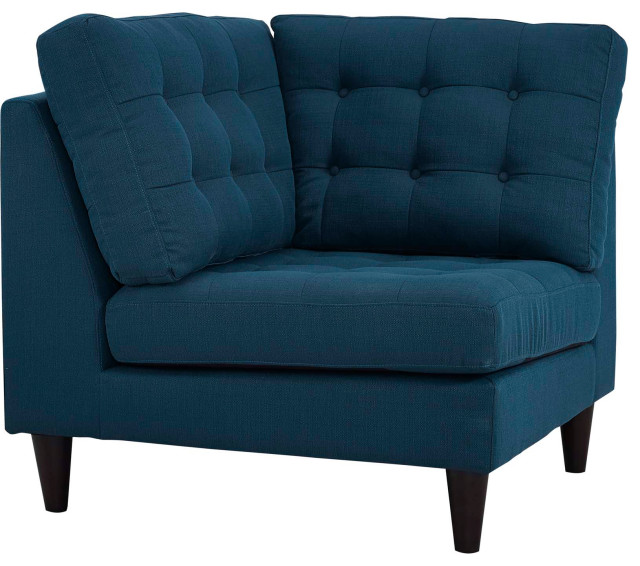 Empress Upholstered Fabric Corner Sofa, Azure