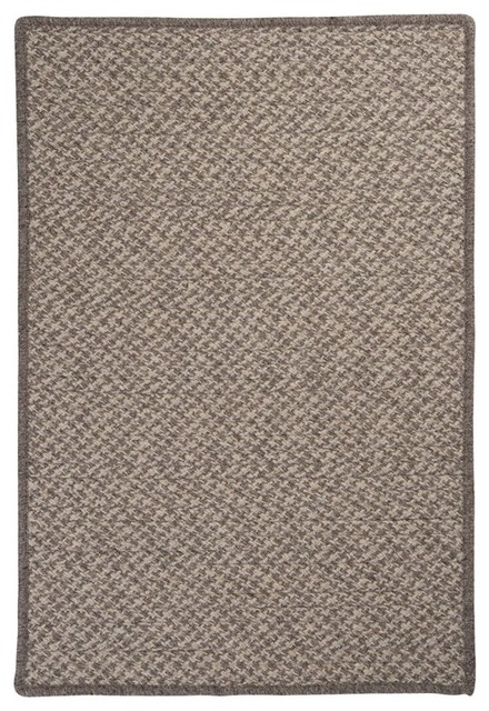 Natural Wool Houndstooth Rug, Latte 2'x3', Gray, 2x10