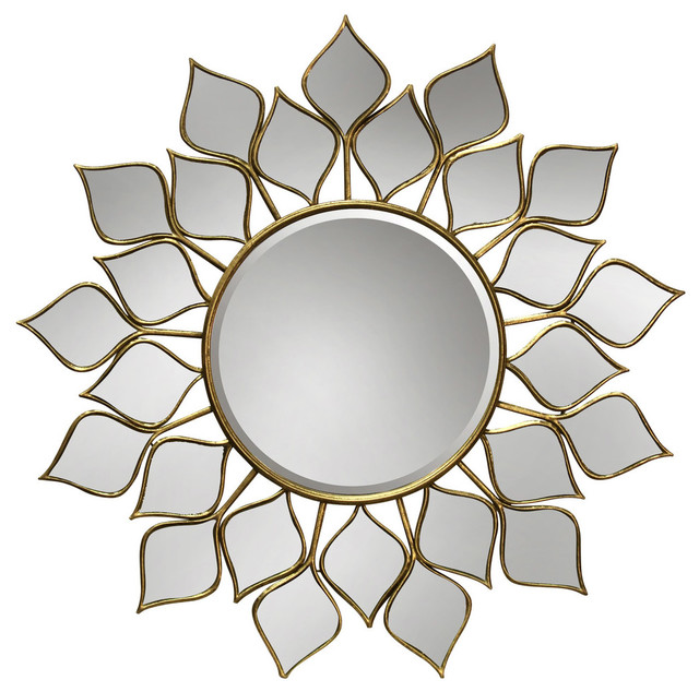 Stylecraft Large Round Sunburst Pattern Beveled Mirror