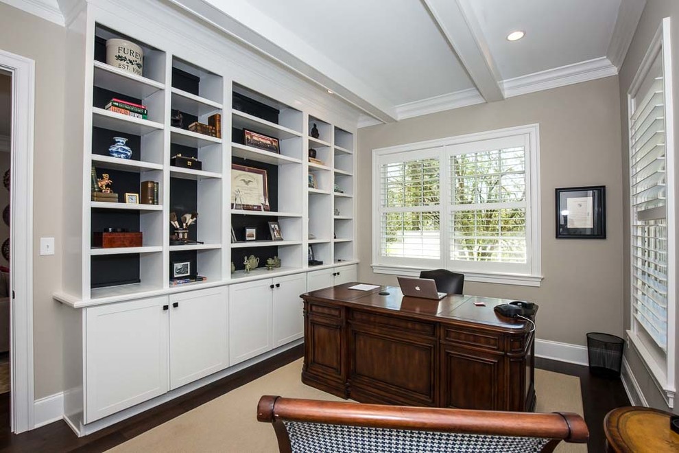 Design ideas for a transitional home office in Philadelphia.