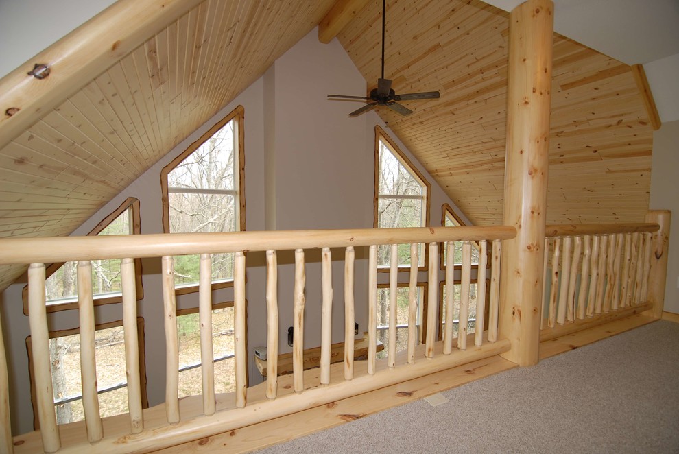 Inspiration for a large rustic staircase remodel